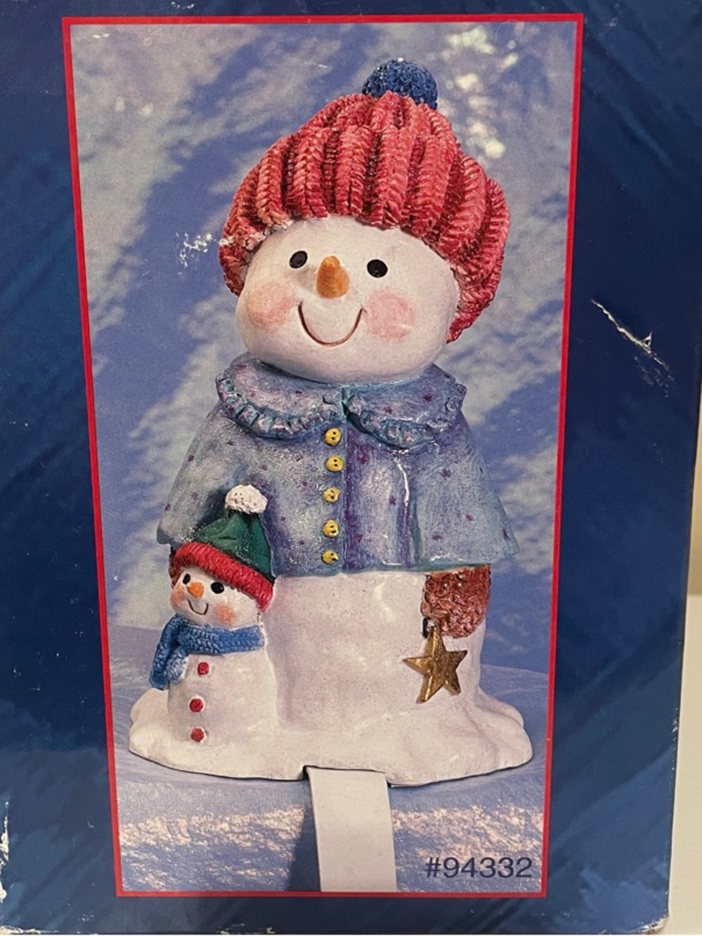 Kirkland's Blue and White Snowkin Stocking Hanger